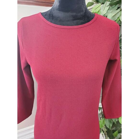 Boohoo Women Burgundy Polyester Round Neck Long Sleeve Long Maxi Dress Size 8 - Picture 5 of 11